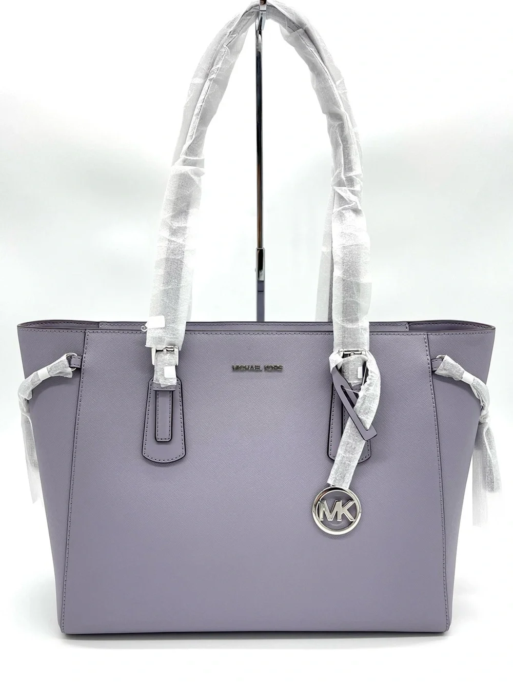 Michael Kors Lavender Saffiano Tote with MK Charm